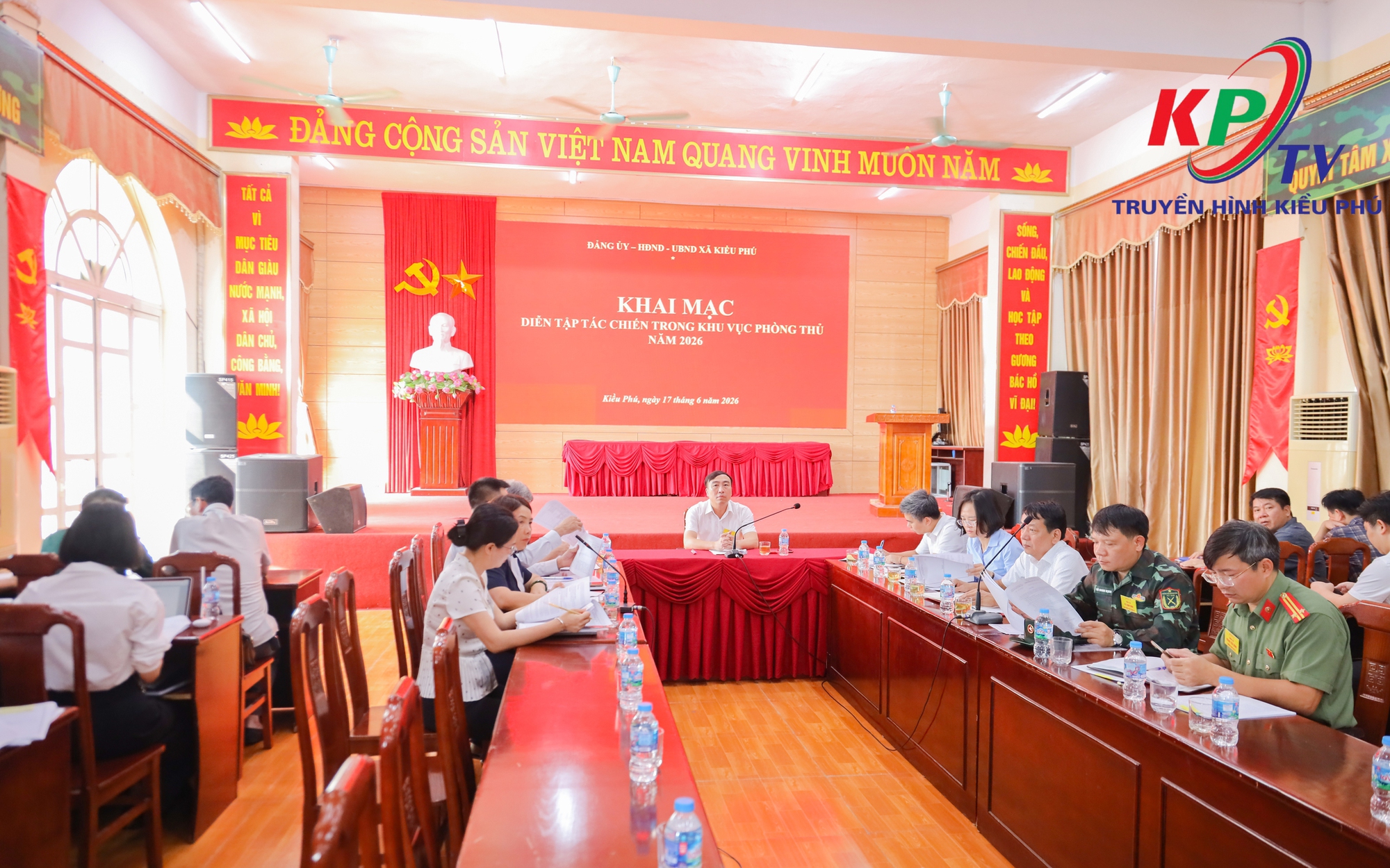 Xã Kiều Phú tổ chức luyện tập chuẩn bị cho khai mạc Diễn tập tác chiến trong khu vực phòng thủ xã năm 2026