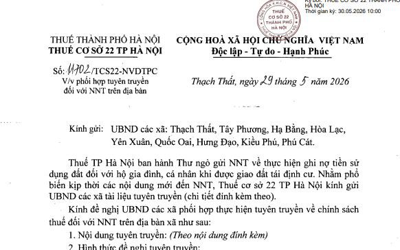 THƯ NGỎ GỬI NGƯỜI NỘP THUẾ
Về việc thực hiện ghi nợ tiền sử dụng đất đối với hộ gia đình, cá nhân khi được giao đất tái định cư