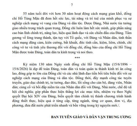 Kỷ niệm 130 năm Ngày sinh đồng chí Hồ Tùng Mậu (15/6/1896 - 15/6/2026)- Ảnh 8.