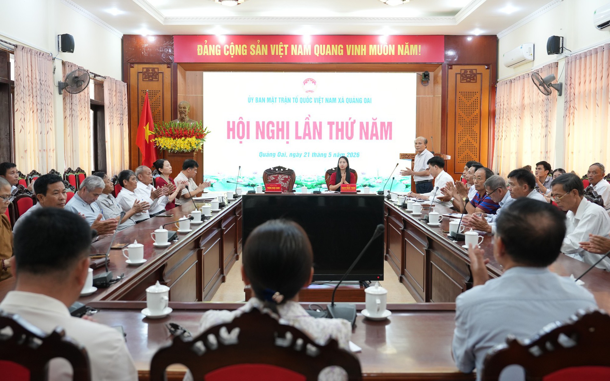 Ủy ban MTTQ Việt Nam xã Quảng Oai tổ chức Hội nghị lần thứ Năm