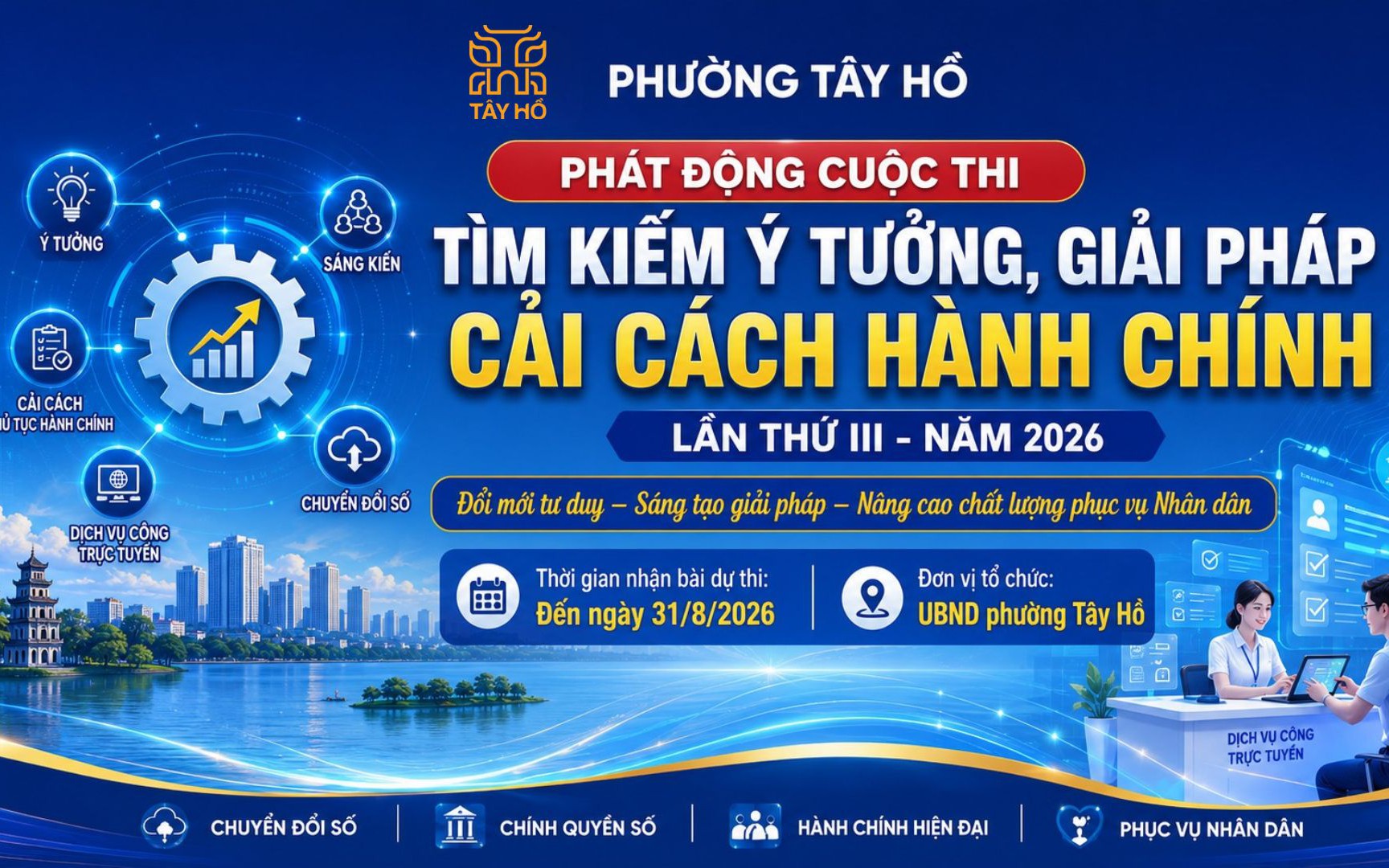 Phường Tây Hồ phát động Cuộc thi tìm kiếm ý tưởng, giải pháp cải cách hành chính lần thứ 3 năm 2026