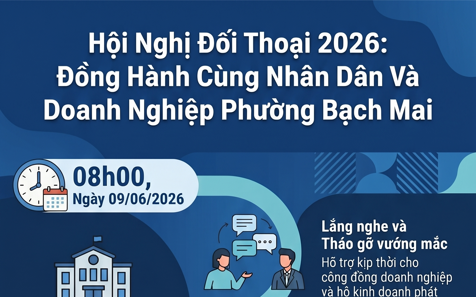 Tổ chức tuyên truyền Hội nghị đối thoại với Nhân dân, Doanh nghiệp và Hộ kinh doanh trên địa bàn phường Bạch Mai năm 2026