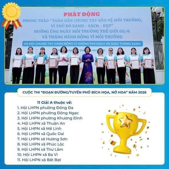 Hội LHPN xã Phúc Lộc vinh dự nhận giải A Cuộc thi "đoạn đường/tuyến phố bích họa, nở hoa" năm 2026- Ảnh 2.