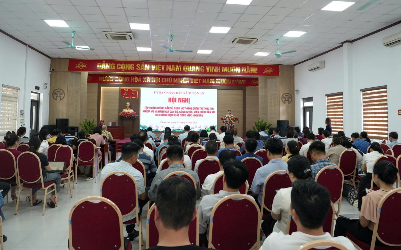 Thuận An tập huấn ứng dụng HanoiWork- nâng cao hiệu quả quản trị công việc trên nền tảng số