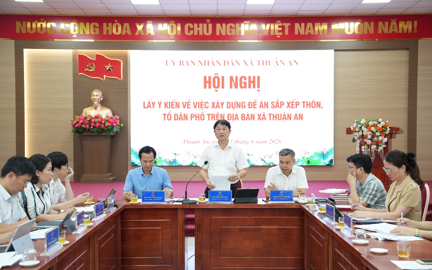 Xã Thuận lấy ý kiến về việc xây dựng đề án sắp xếp thôn, tổ dân phố trên địa bàn xã