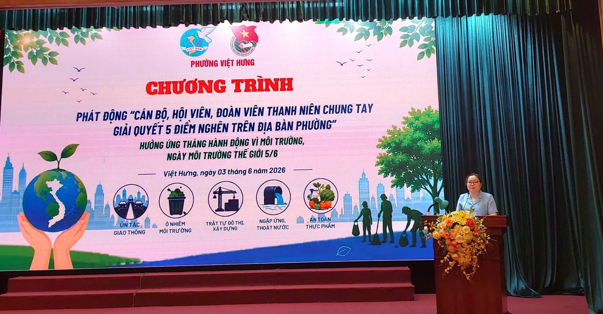HỘI LHPN - ĐOÀN TNCSHCM phường việt hưng phối hợp phát động cán bộ, hội viên phụ nữ, đoàn viên thanh niên chung tay giải quyết 05 điểm nghẽn trên địa bàn phường- Ảnh 2.