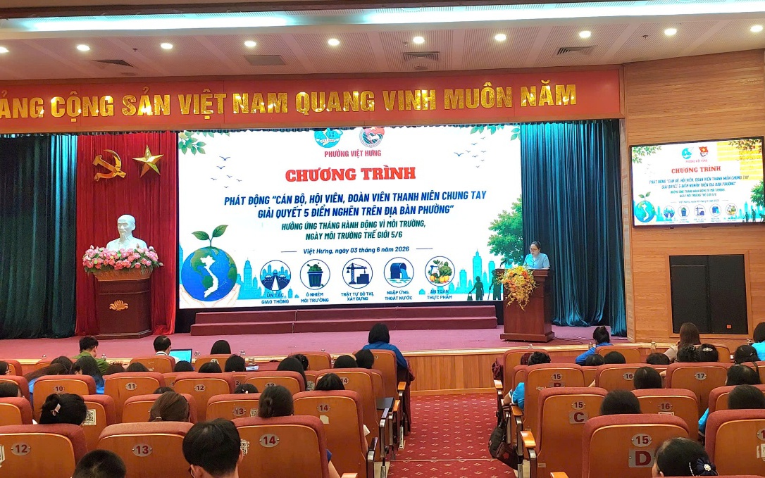 HỘI LHPN - ĐOÀN TNCSHCM phường việt hưng phối hợp phát động cán bộ, hội viên phụ nữ, đoàn viên thanh niên chung tay giải quyết 05 điểm nghẽn trên địa bàn phường
