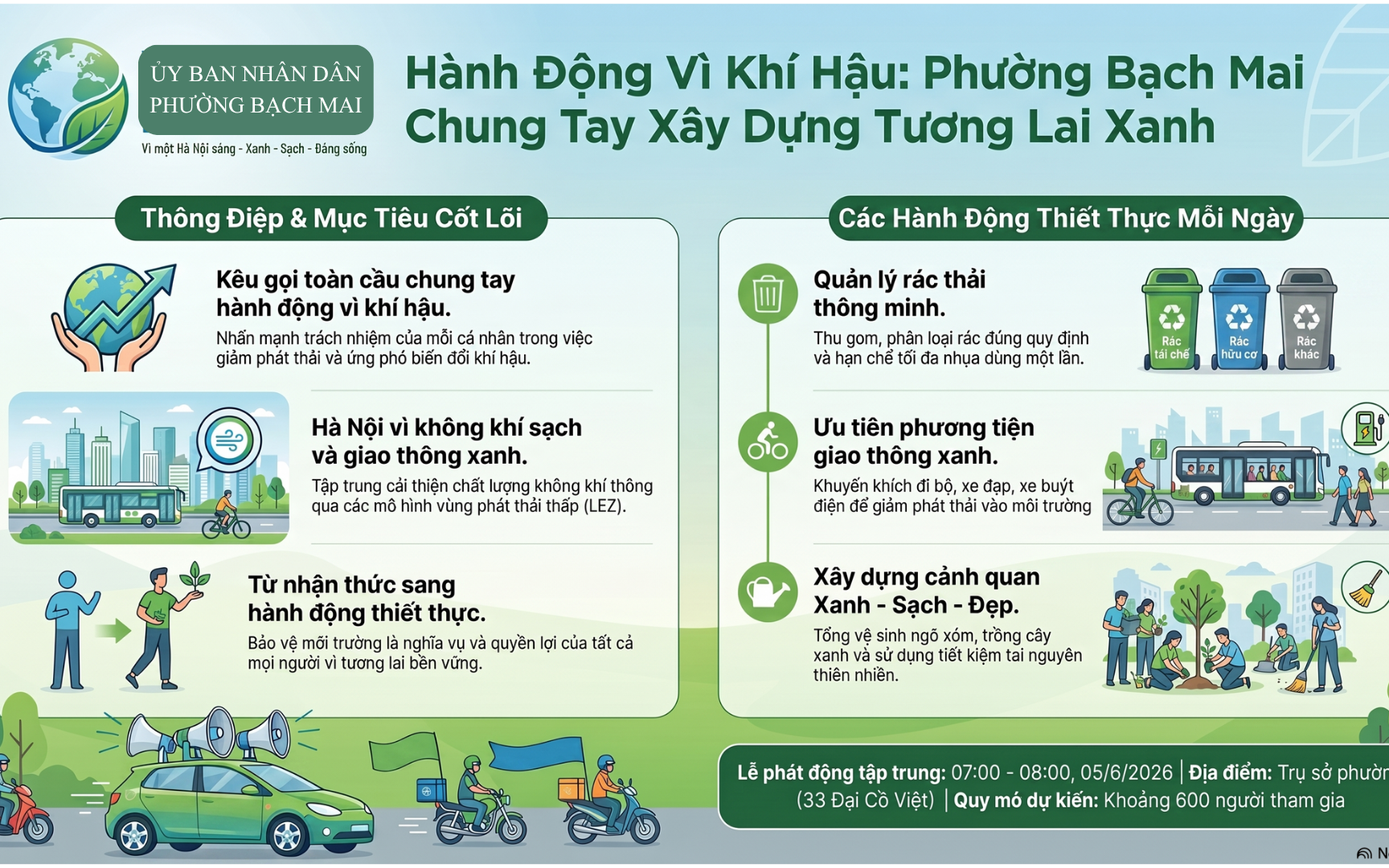 PHƯỜNG BẠCH MAI: HƯỞNG ỨNG NGÀY MÔI TRƯỜNG THẾ GIỚI 05/6/2026