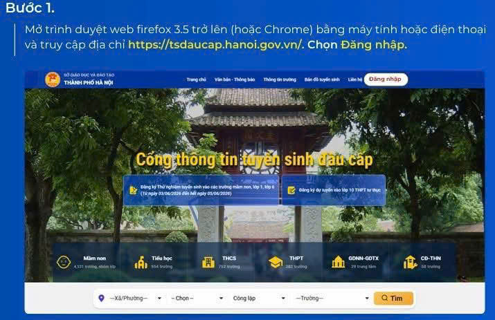 THÔNG BÁO VỀ VIỆC ĐĂNG KÝ TUYỂN SINH TRỰC TUYẾN THỬ NGHIỆM VÀO LỚP 1 - NĂM HỌC 2026-2027.- Ảnh 2.