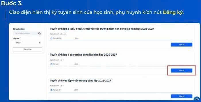 THÔNG BÁO VỀ VIỆC ĐĂNG KÝ TUYỂN SINH TRỰC TUYẾN THỬ NGHIỆM VÀO LỚP 1 - NĂM HỌC 2026-2027.- Ảnh 4.