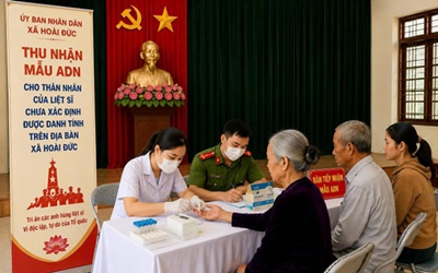Hoài Đức triển khai thu nhận mẫu AND thân nhân liệt sĩ chưa xác định được danh tính