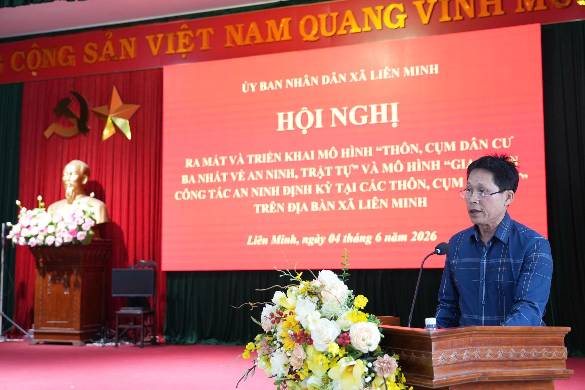 Hội nghị Ra mắt, triển khai 2 mô hình “Thôn, cụm dân cư Ba Nhất” và “Giao ban công tác an ninh định kỳ tại các thôn, cụm dân cư” trên địa bàn xã.- Ảnh 4.