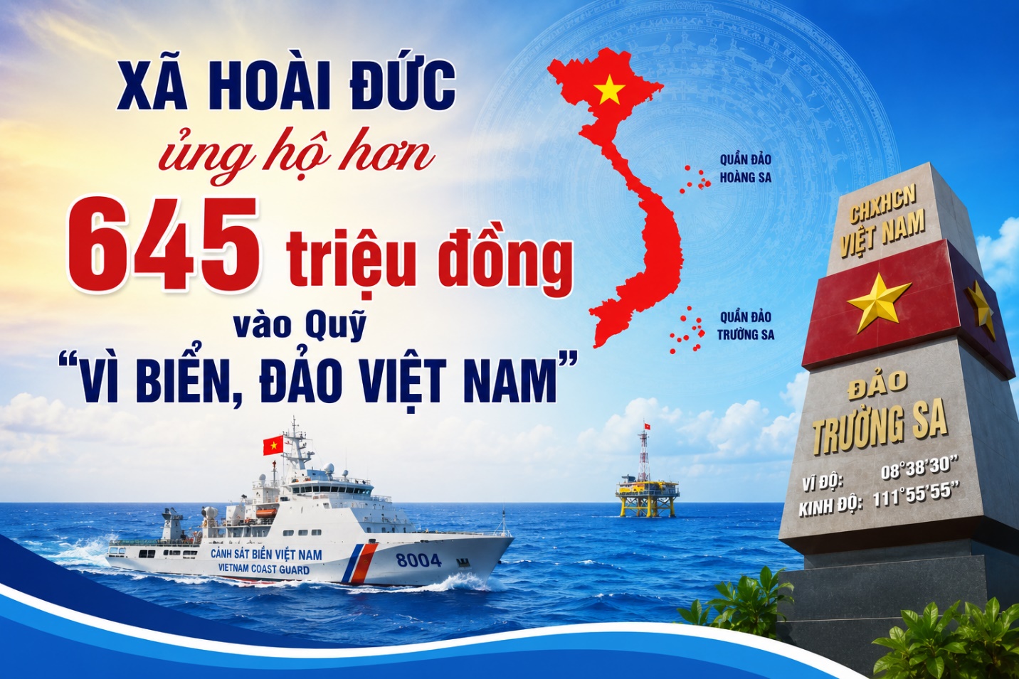 Xã Hoài Đức ủng hộ hơn 645 triệu đồng vào Quỹ “Vì biển, đảo Việt Nam”- Ảnh 1.
