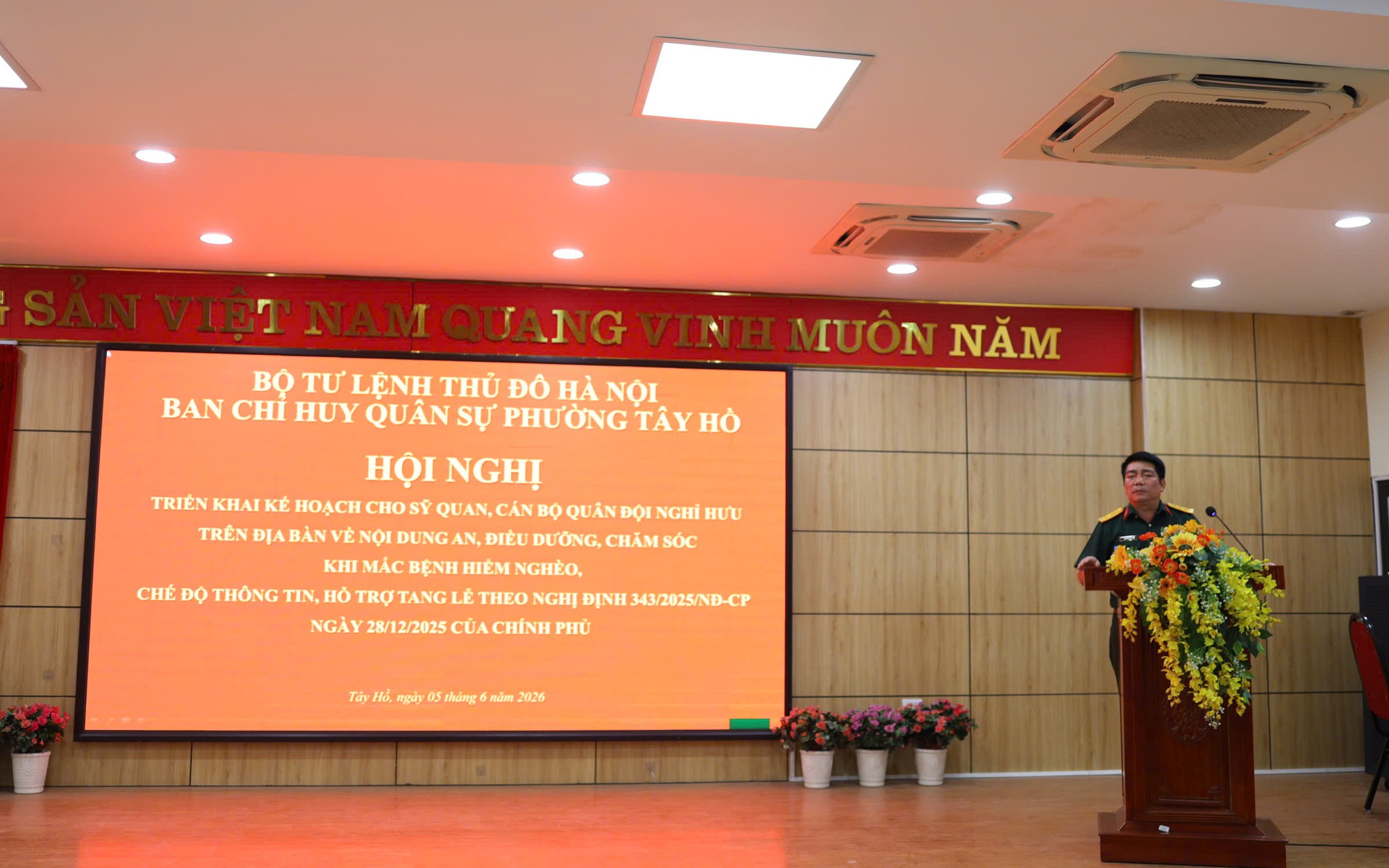 Phường Tây Hồ triển khai chính sách mới về an, điều dưỡng và chăm sóc sức khỏe cho cán bộ Quân đội nghỉ hưu
