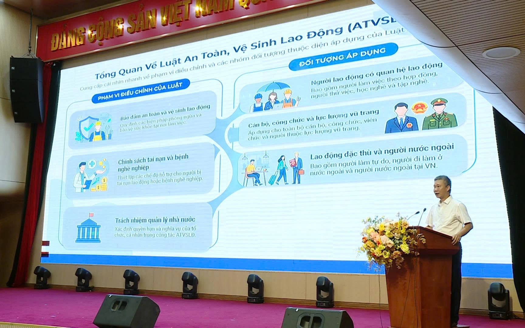 Trên 200 cán bộ, người lao động thuộc doanh nghiệp, cơ sở sản xuất, trường học được tập huấn an toàn vệ sinh lao động.