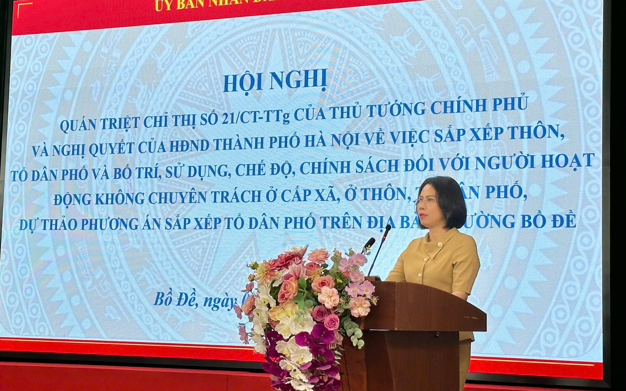 PHƯỜNG BỒ ĐỀ TỔ CHỨC HỘI NGHỊ QUÁN TRIỆT CHỈ THỊ SỐ 21/CT-TTG CỦA THỦ TƯỚNG CHÍNH PHỦ VÀ TRIỂN KHAI PHƯƠNG ÁN SẮP XẾP TỔ DÂN PHỐ TRÊN ĐỊA BÀN