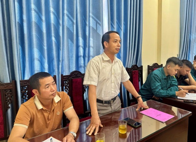 Đồng chí Nguyễn Thanh Bình - Bí thư Đảng uỷ, Chủ tịch HĐND xã chủ trì Hội nghị ra Nghị quyết lãnh đạo thực hiện nhiệm vụ tháng 6 năm 2026 của Chi bộ Quân sự xã- Ảnh 6.