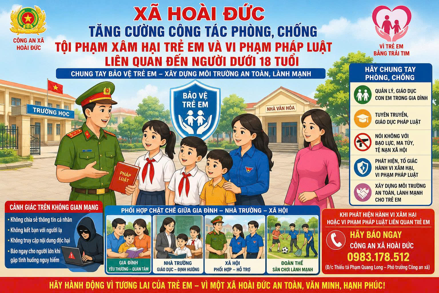 Xã Hoài Đức tăng cường công tác phòng, chống tội phạm xâm hại trẻ em và phòng, chống vi phạm pháp luật liên quan đến người dưới 18 tuổi- Ảnh 1.