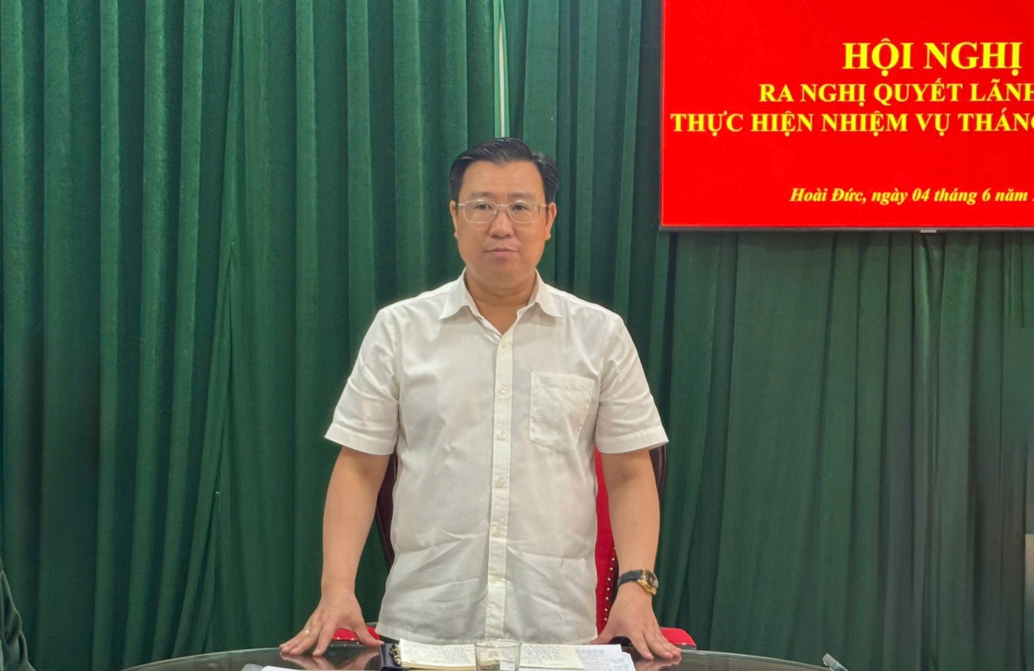 Đồng chí Nguyễn Thanh Bình - Bí thư Đảng uỷ, Chủ tịch HĐND xã chủ trì Hội nghị ra Nghị quyết lãnh đạo thực hiện nhiệm vụ tháng 6 năm 2026 của Chi bộ Quân sự xã- Ảnh 7.