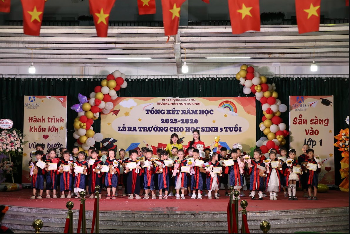 RỰC RỠ SẮC MÀU TỔNG KẾT NĂM HỌC 2025-2026 VÀ LỄ RA TRƯỜNG CỦA CÁC BÉ 5 TUỔI TẠI TRƯỜNG MẦM NON HOA MAI- Ảnh 9.