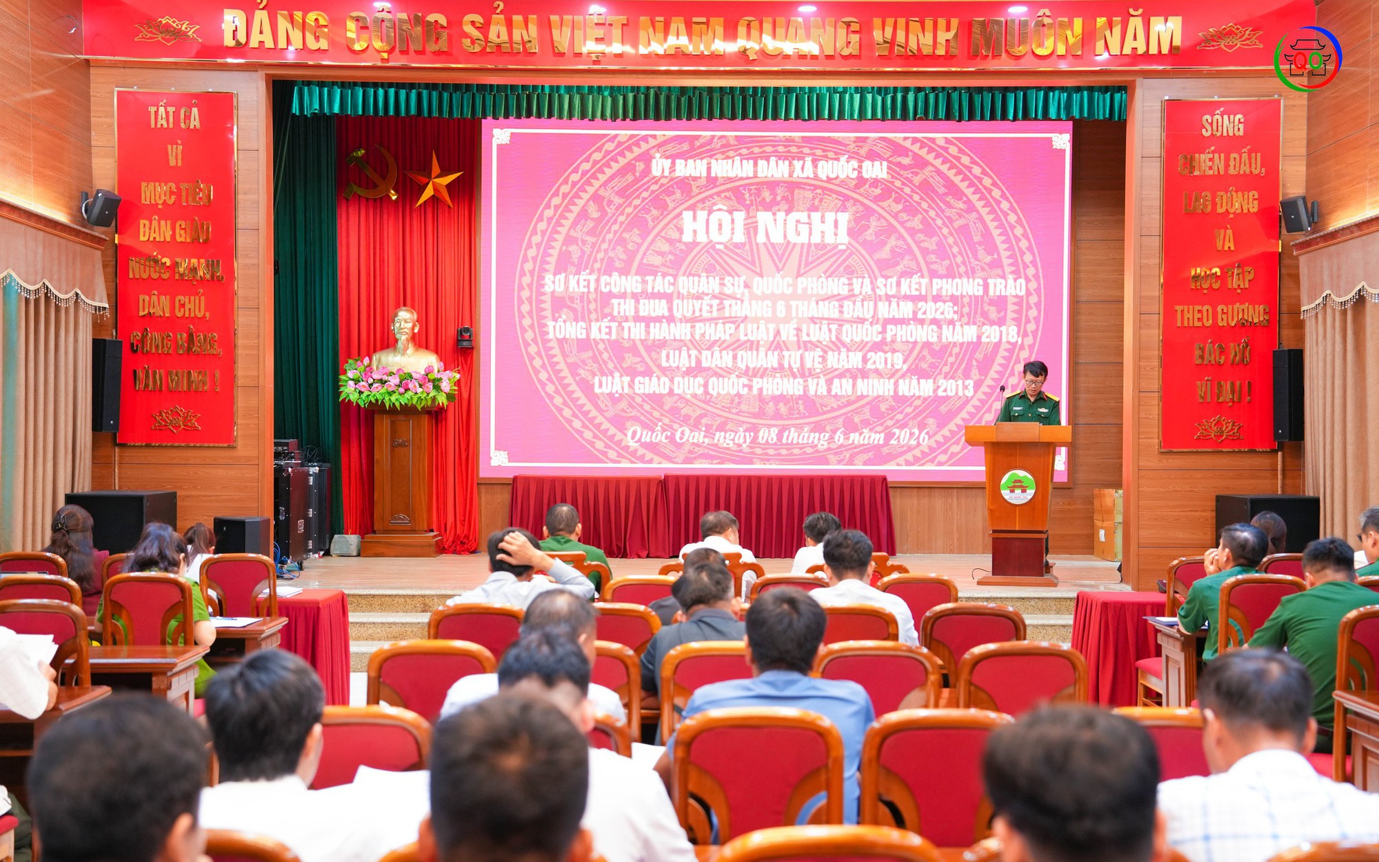 XÃ QUỐC OAI TỔ CHỨC HỘI NGHỊ SƠ KẾT CÔNG TÁC QUÂN SỰ, QUỐC PHÒNG 6 THÁNG ĐẦU NĂM 2026