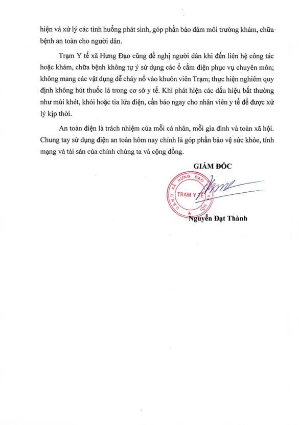 TRẠM Y TẾ XÃ HƯNG ĐẠO SIẾT CHẶT CÔNG TÁC AN TOÀN ĐIỆN- Ảnh 2.