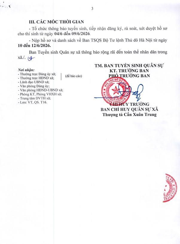 Thông báo Công tác tuyển sinh vào đào tạo tại Trường Thiếu sinh quân miền Bắc năm học 2026 - 2027- Ảnh 3.