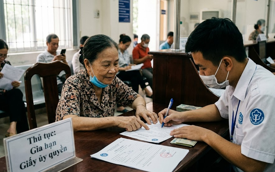 THÔNG BÁO VỀ VIỆC GIA HẠN GIẤY ỦY QUYỀN NHẬN LƯƠNG HƯU, TRỢ CẤP BẢO HIỂM XÃ HỘI THEO QUY ĐỊNH MỚI