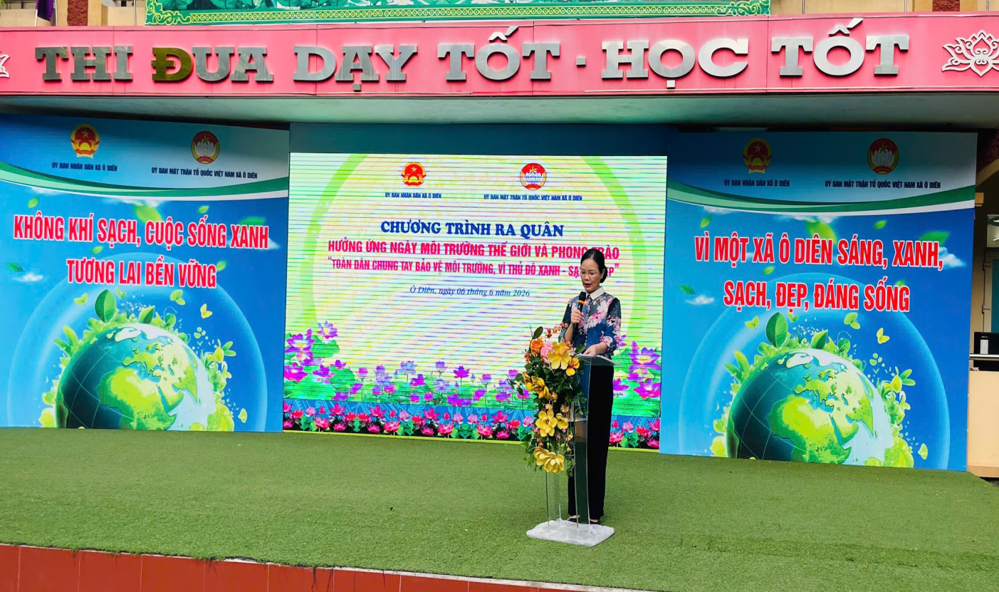 Xã Ô Diên ra quân hưởng ứng ngày môi trường thế giới, chung tay bảo vệ môi trường, vì thủ đô xanh, sạch, đẹp.- Ảnh 2.