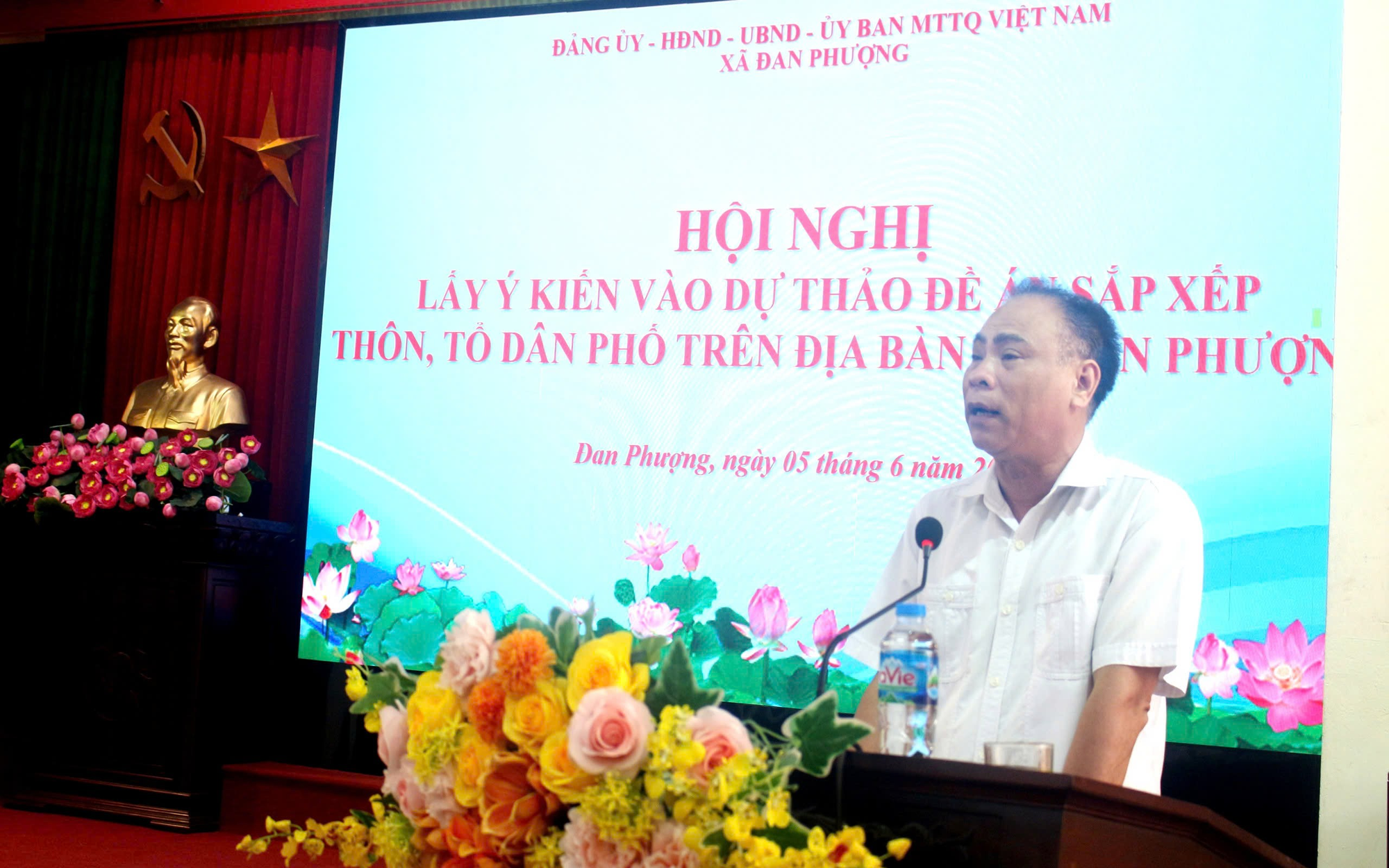Xã Đan Phượng tổ chức hội nghị lấy ý kiến vào dự thảo Đề án sắp xếp thôn, tổ dân phố trên địa bàn