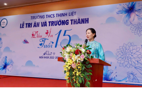 TRƯỜNG THCS THỊNH LIỆT TRANG TRỌNG TỔ CHỨC 
LỄ TRI ÂN VÀ TRƯỞNG THÀNH CHO HỌC SINH KHỐI 9- Ảnh 1.