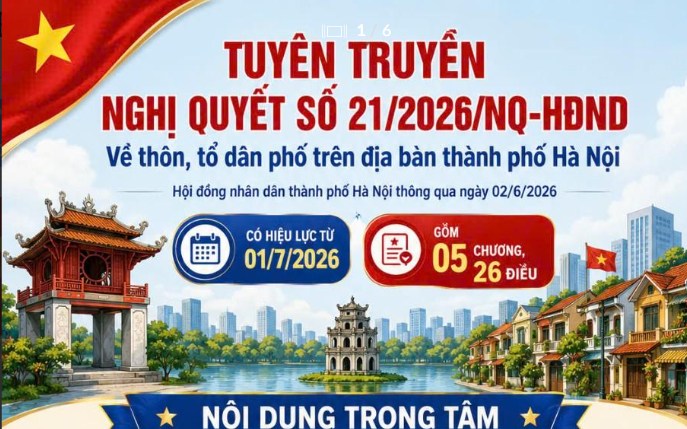 NGHỊ QUYẾT SỐ 21/2026/NQ-HĐND NGÀY 02/6/2026 CỦA HĐND THÀNH PHỐ HÀ NỘI VỀ TỔ CHỨC VÀ HOẠT ĐỘNG CỦA THÔN, TỔ DÂN PHỐ