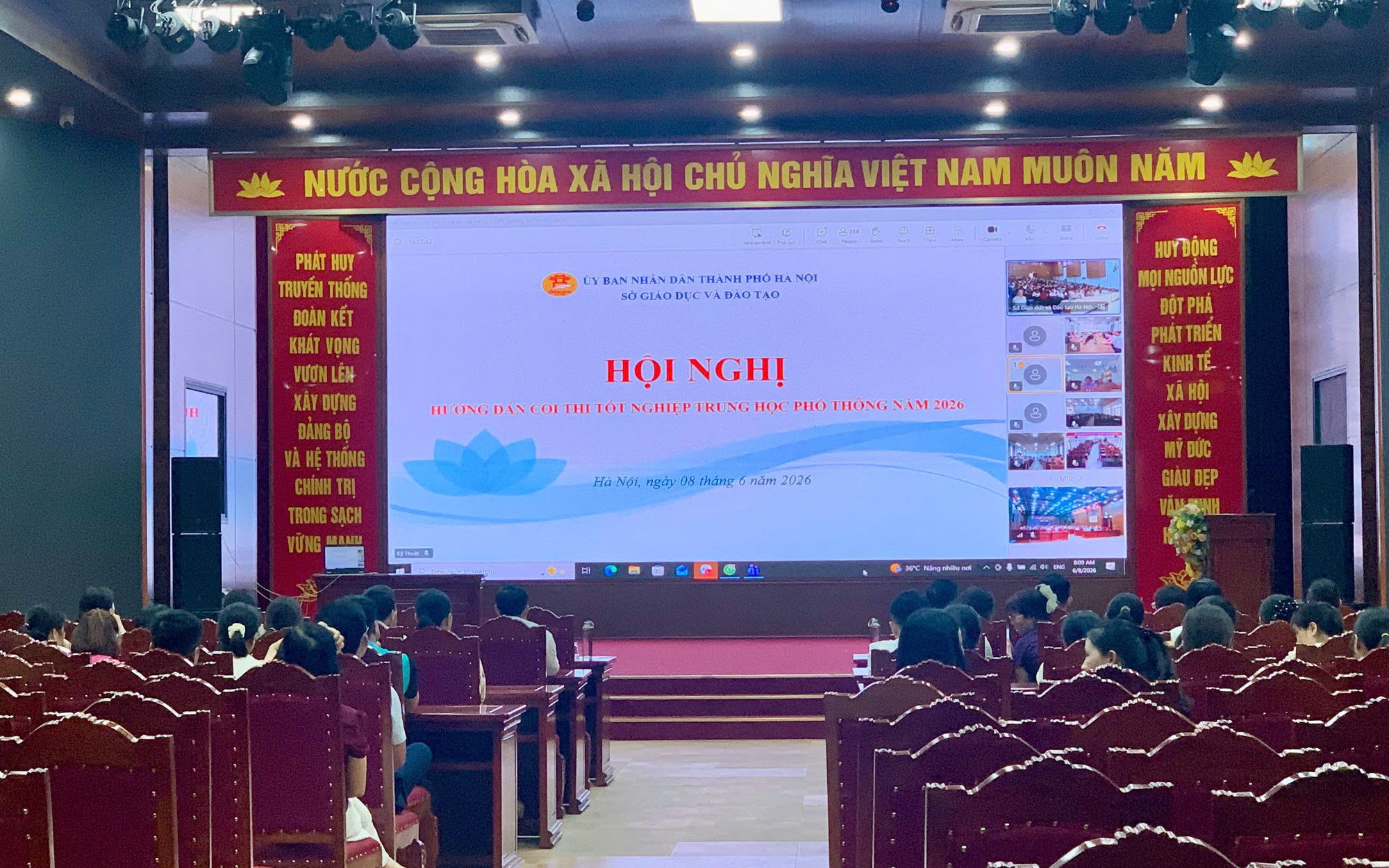 Xã Mỹ Đức dự hội nghị trực tuyến hướng dẫn công tác coi thi tốt nghiệp THPT năm 2026