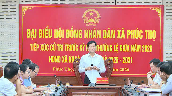 HĐND xã Phúc Thọ tổ chức tiếp xúc cử tri trước kỳ họp thường lệ giữa năm 2026- Ảnh 1.