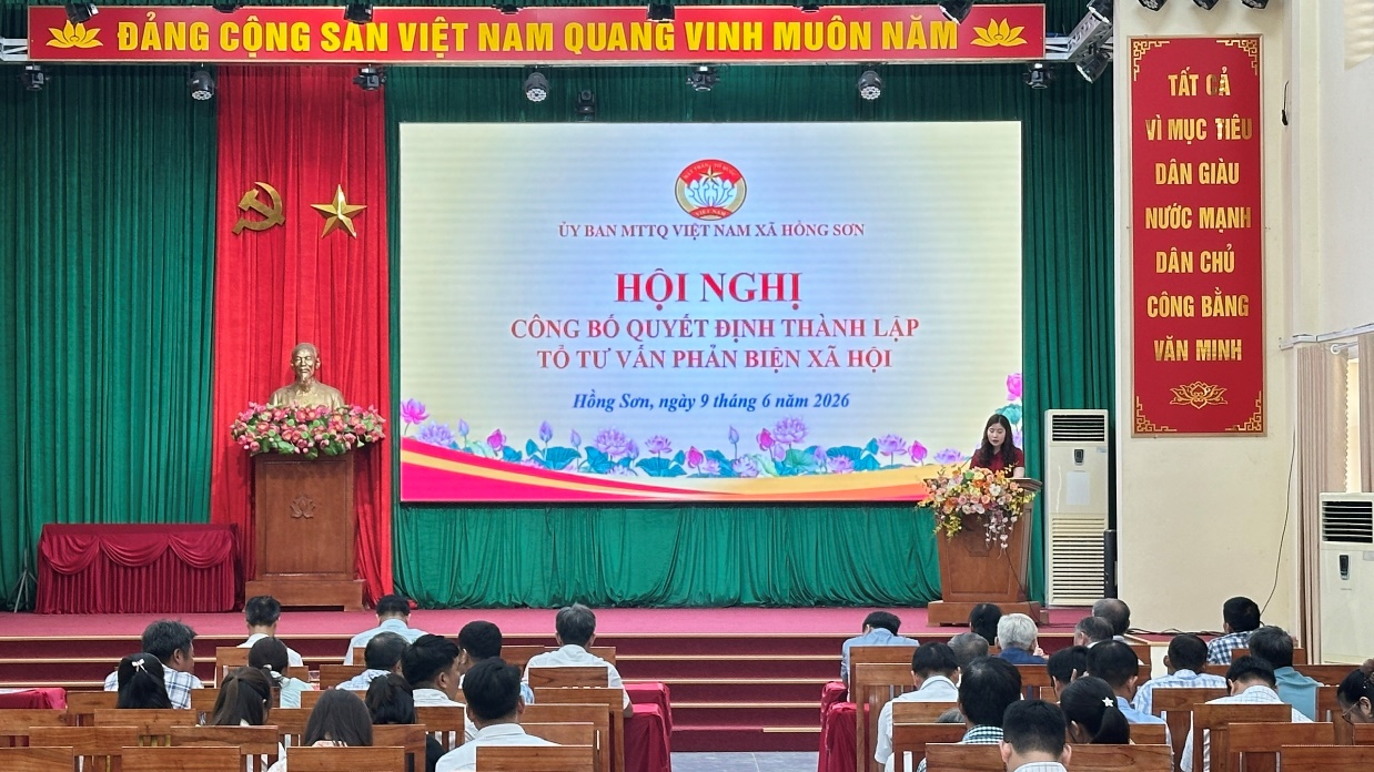 Xã Hồng Sơn sơ kết công tác Mặt trận 6 tháng đầu năm; trao kinh phí hỗ trợ xây dựng nhà Đại đoàn kết và ra mắt Tổ tư vấn phản biện xã hội- Ảnh 3.