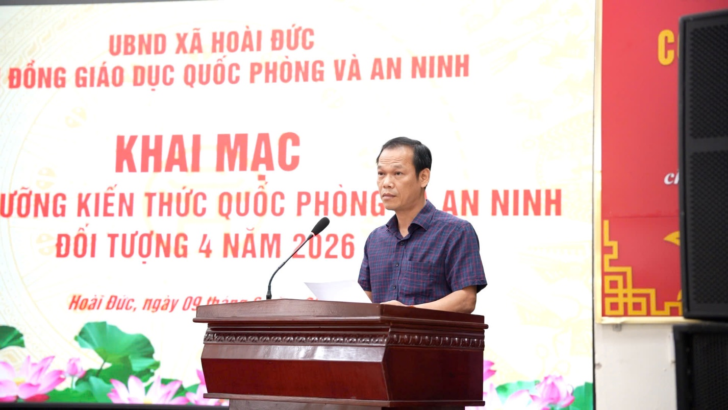 Hoài Đức khai mạc lớp bồi dưỡng kiến thức quốc phòng và an ninh cho 180 cán bộ, đảng viên đối tượng 4 năm 2026- Ảnh 2.