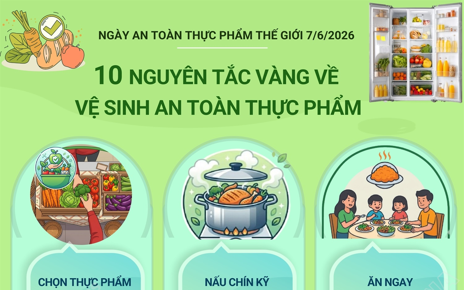 10 nguyên tắc vàng về vệ sinh an toàn thực phẩm
