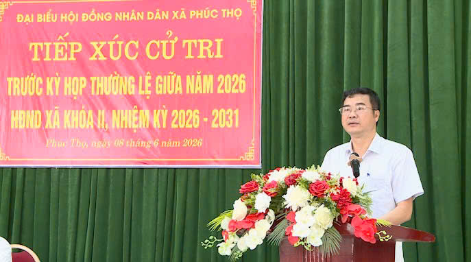 HĐND xã Phúc Thọ tiếp xúc cử tri trước kỳ họp thường lệ giữa năm 2026- Ảnh 1.