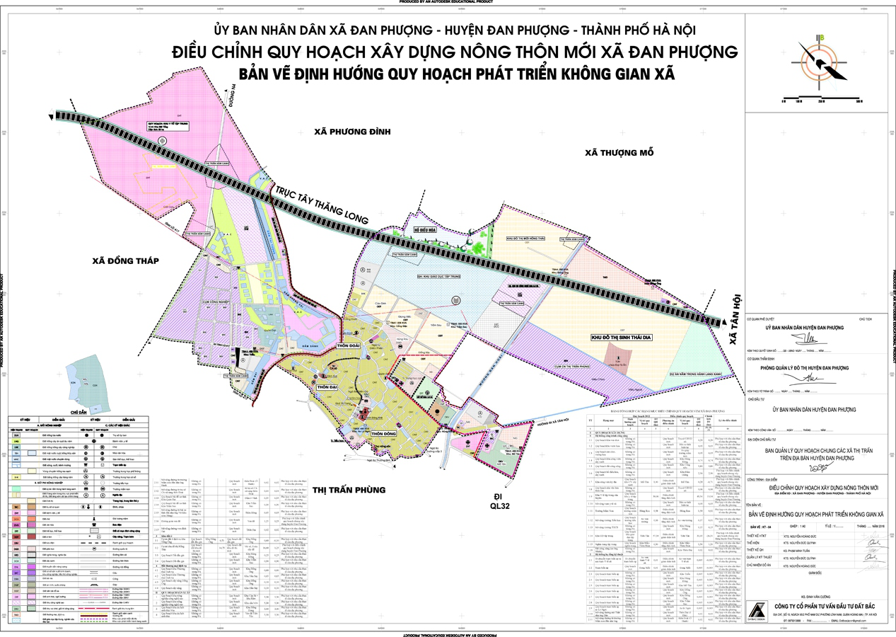 Bản đồ điều chỉnh quy hoạch xây dựng nông thôn mới xã Đan Phượng