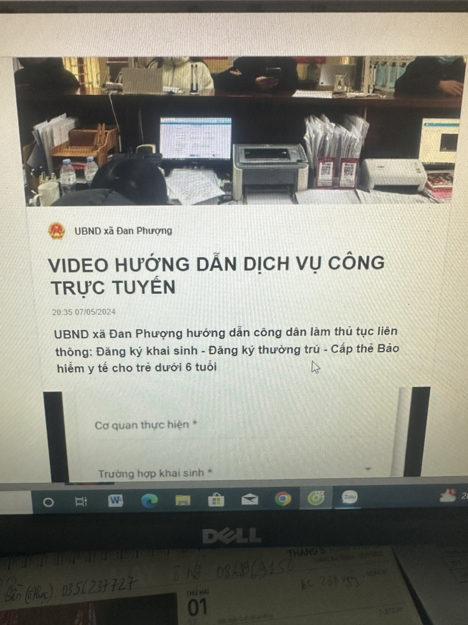 Video hướng dân dịch vụ công trực tuyến