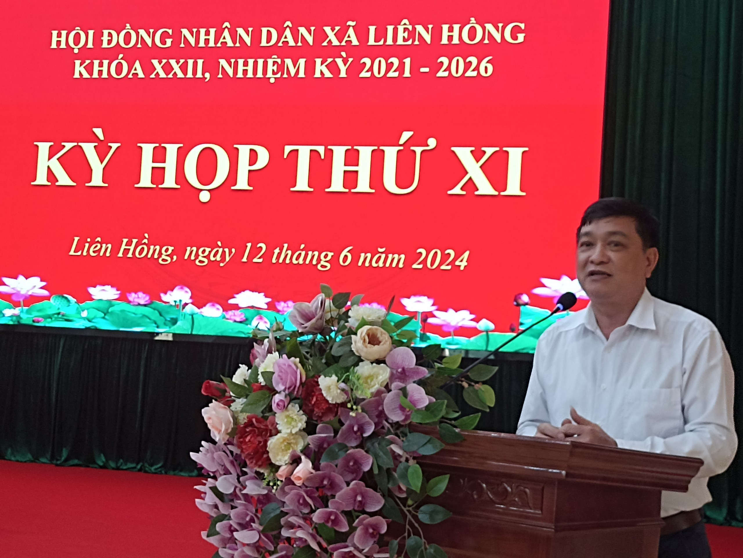 Kỳ họp thứ XI, HĐND xã Liên Hồng khóa XXII, nhiệm kỳ 2021- 2026