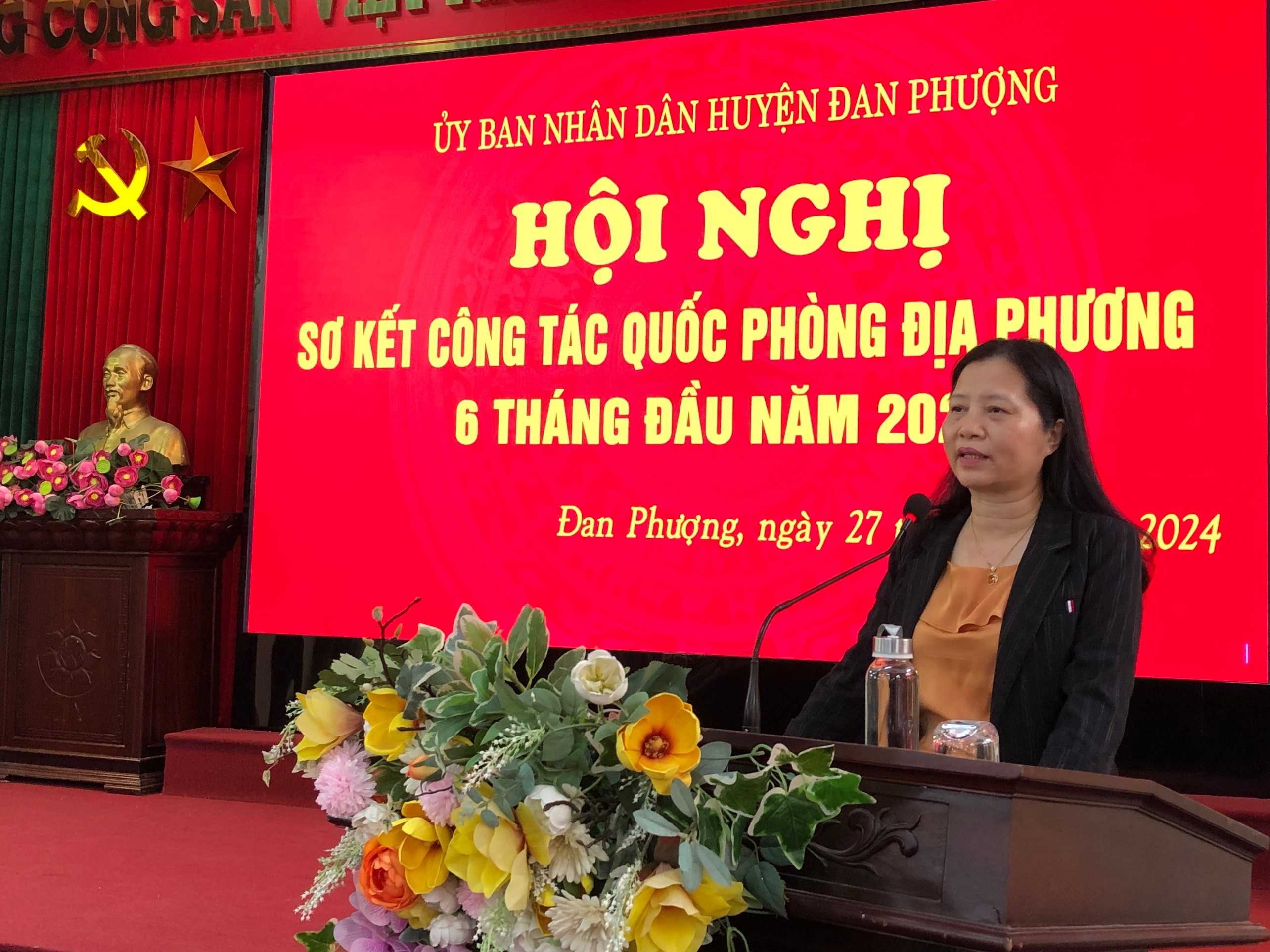 UBND huyện tổ chức hội nghị sơ kết công tác quân sự, quốc phòng 6 tháng đầu năm 2024