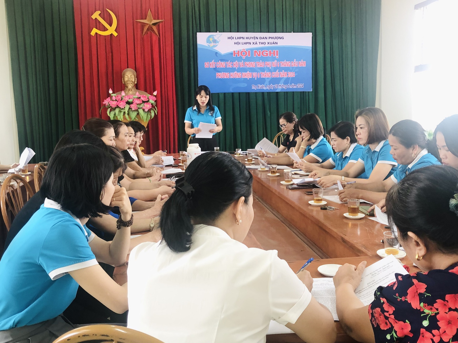 Hội LHPN xã tổ chức hội nghị sơ kết công tác hội và phong trào phụ nữ 6 tháng đầu năm, triển khai nhiệm vụ 6 tháng cuối năm 2024