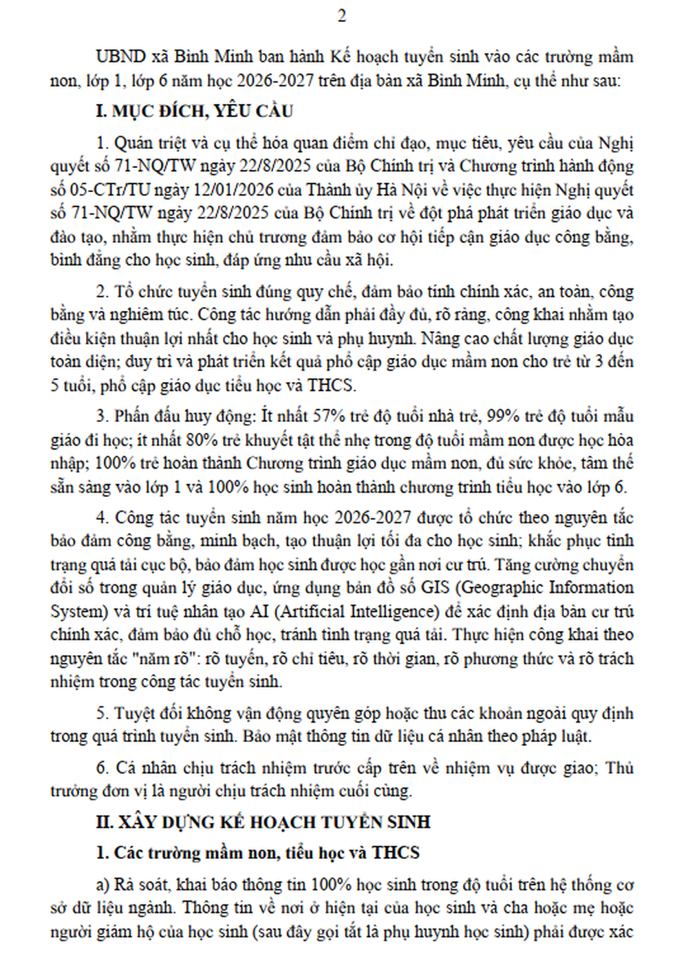 KẾ HOẠCH TUYỂN SINH ĐẦU CẤP NĂM HỌC 2026 - 2027- Ảnh 2.