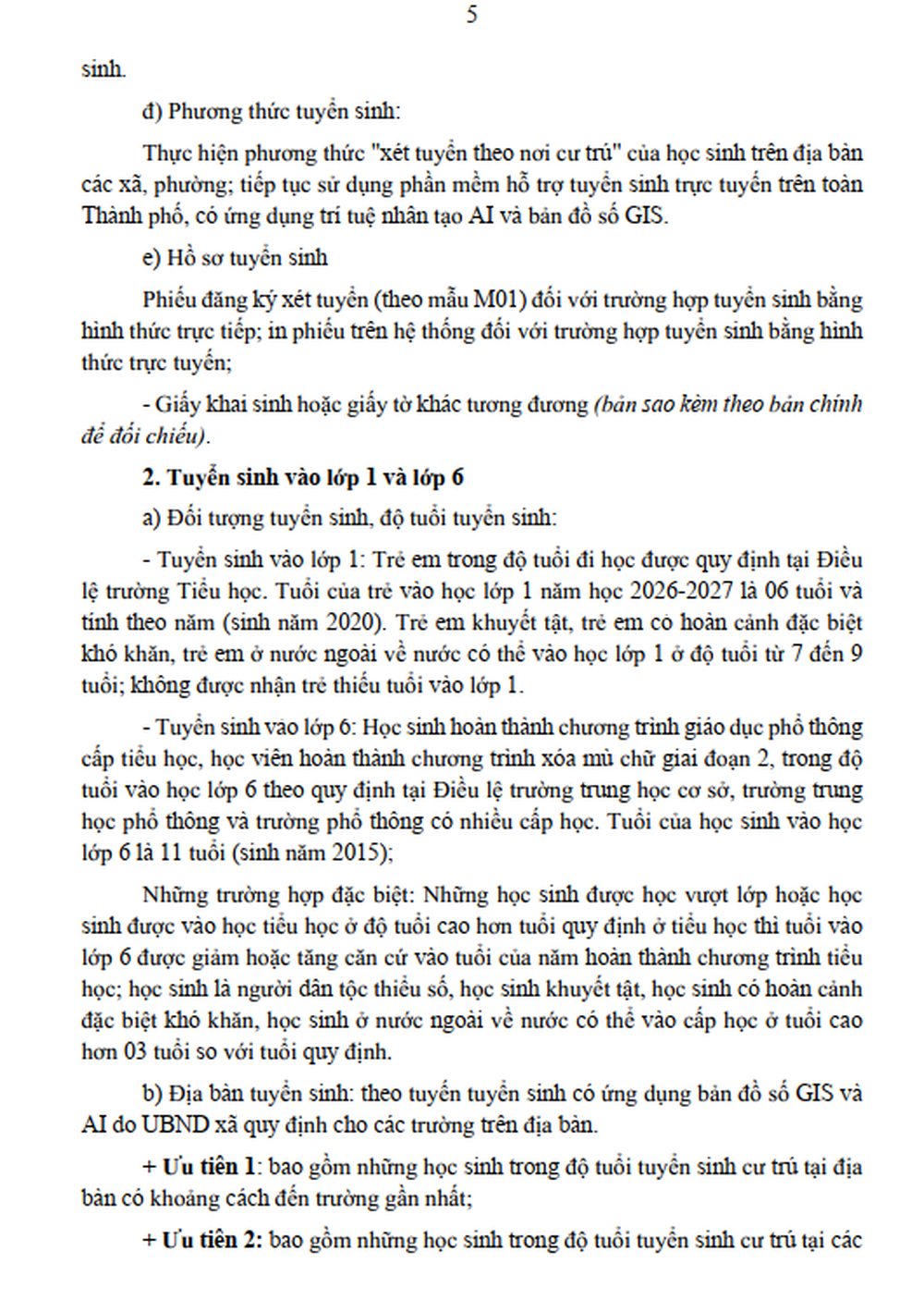 KẾ HOẠCH TUYỂN SINH ĐẦU CẤP NĂM HỌC 2026 - 2027- Ảnh 5.