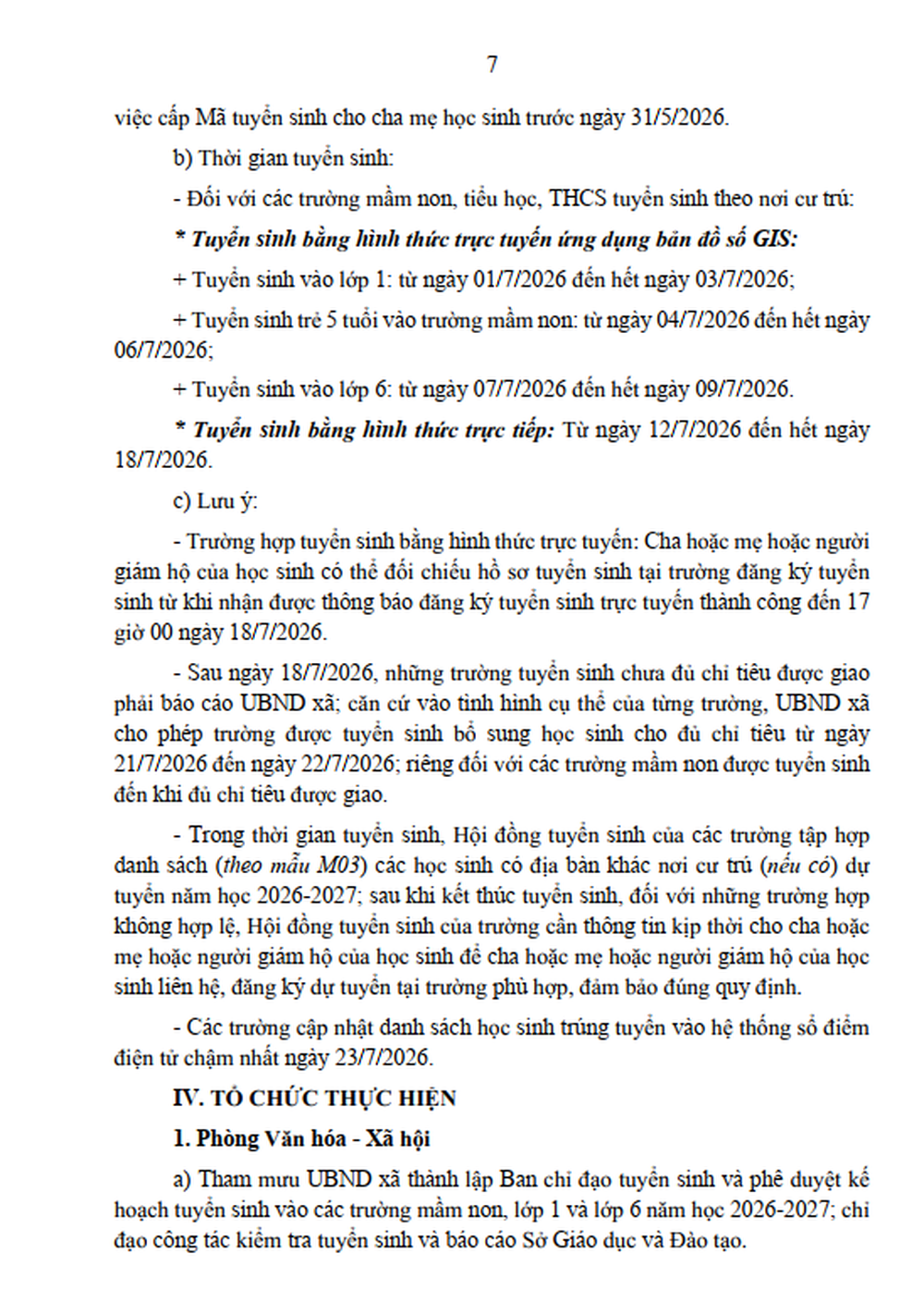 KẾ HOẠCH TUYỂN SINH ĐẦU CẤP NĂM HỌC 2026 - 2027- Ảnh 7.