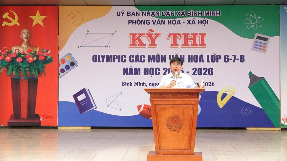 HƠN 1.200 EM HỌC SINH THAM DỰ KỲ THI OLYMPIC CÁC MÔN VĂN HOÁ CẤP THCS XÃ BÌNH MINH- Ảnh 8.