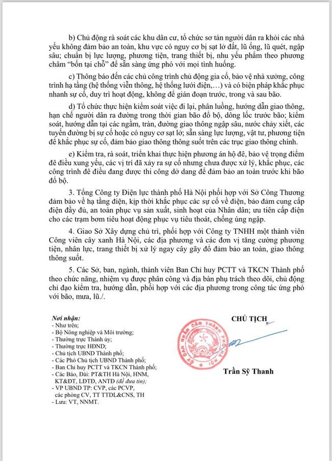 Công điện số 09/CĐ-UBND ngày 21/7/2025 của Chủ tịch UBND thành phố Hà Nội về việc khẩn trương triển khai ứng phó khẩn cấp với bão số 3 năm 2025 trên địa bàn Thành phố- Ảnh 2.