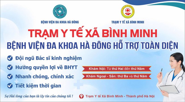 XÃ BÌNH MINH TỔ CHỨC LỄ CÔNG BỐ HỢP TÁC HỖ TRỢ CHUYÊN MÔN GIỮA TRẠM Y TẾ XÃ BÌNH MINH VÀ BỆNH VIỆN ĐA KHOA HÀ ĐÔNG

- Ảnh 1.