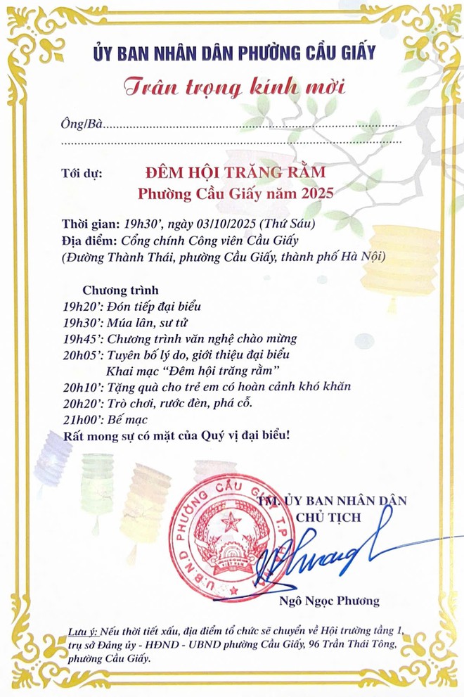 Thông báo tổ chức "Đêm hội trăng rằm"- Ảnh 3.